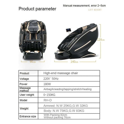 Sasaki 9 Series Royal King 5D massage chair in black, angled view