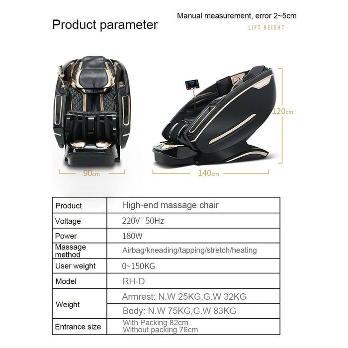 Sasaki 9 Series Royal King 5D massage chair in black, angled view
