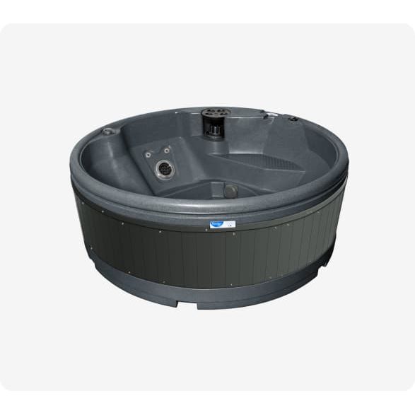 RotoSpa QuatroSpa 6 person hot tub in dark grey with grey panels