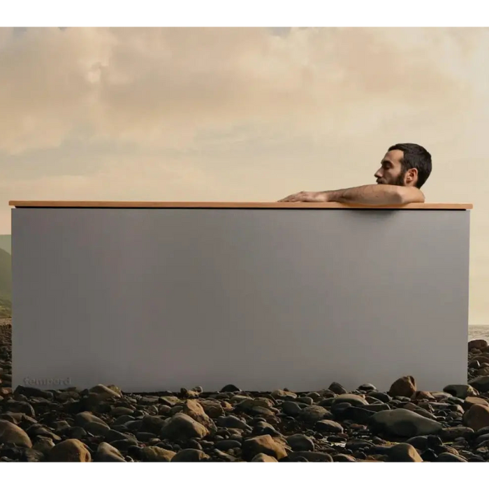 Man sitting in Temperd commercial cold plunge