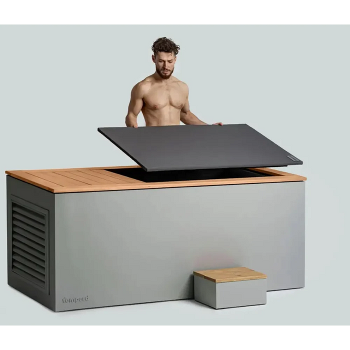 Temperd Cold Plunge Pro Gen 2 lid being removed