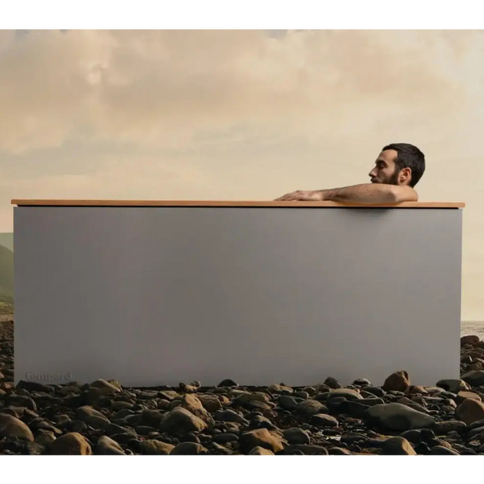 Man sitting in the Temperd cold plunge standard model