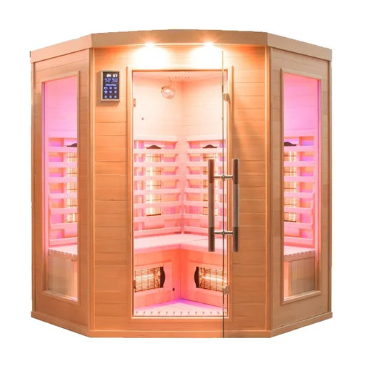Apollon 3/4 person full spectrum infrared sauna, corner design
