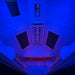 Insignia KY003 sauna, wide angle interior with blue lighting