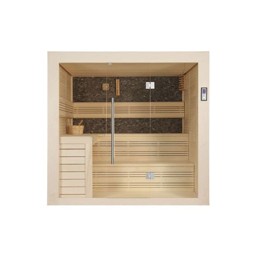 Fonteyn Luxor 220 black stone 4 person indoor sauna, front view