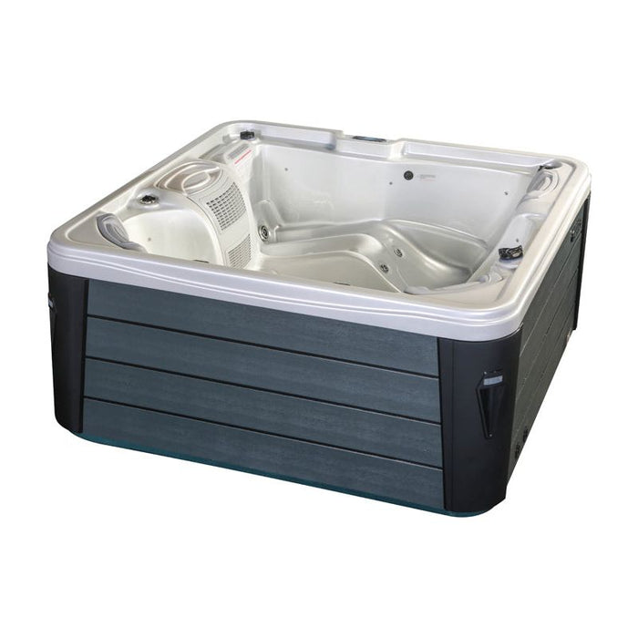 North River Spas Elk River hot tub, angled view