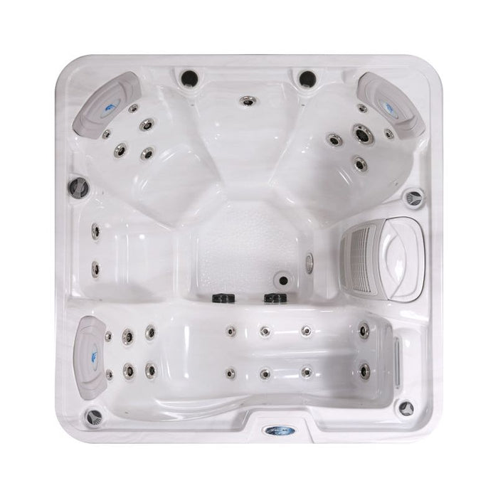 North River Spas Elk River 5 person hot tub with 27 jets, front view
