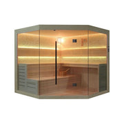 Fonteyn Marriott 220 white stone 6 person indoor sauna, front view