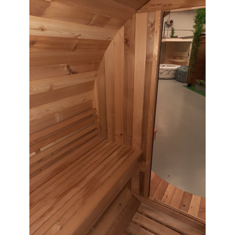 Fonteyn Rustic 7+1ft barrel sauna door detail