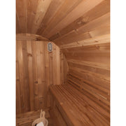 Fonteyn Rustic 7+1ft barrel sauna, interior detail