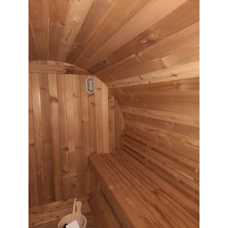 Fonteyn Rustic 7+1ft barrel sauna, interior detail