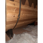 Fonteyn Rustic 6ft barrel sauna, angled view