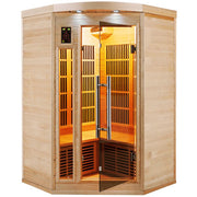 Apollon 3 person infrared sauna, glass door view
