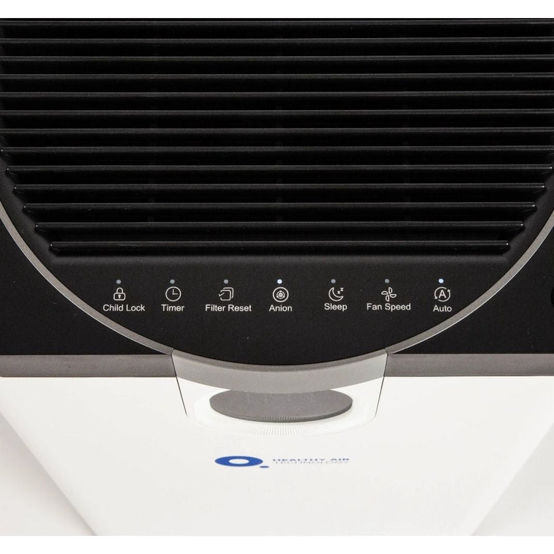 Healthy air 500 air purifier top view of buttons