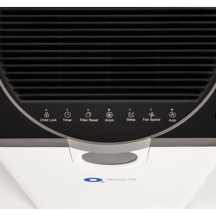 Healthy air 500 air purifier top view of buttons