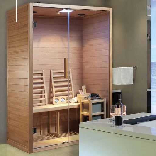 Jaquar Kaya infrared sauna, angled view