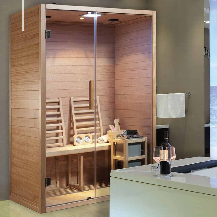 Jaquar Kaya infrared sauna, angled view