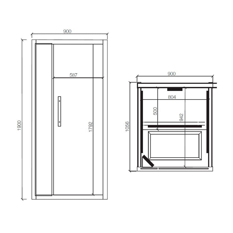Jaquar Solo One sauna dimensions diagram