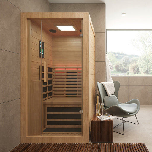 Jaquar Solo One single seater infrared sauna, front view