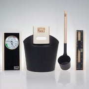 KUUT sauna accessories, bucket and hourglass