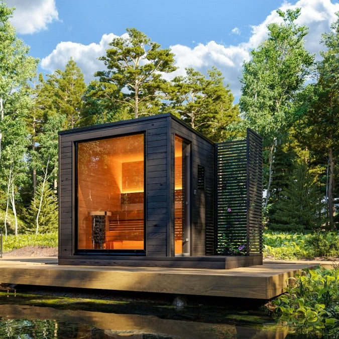 KUUT electric outdoor sauna 2 person, front view