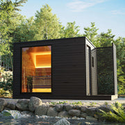 KUUT electric sauna, garden setting