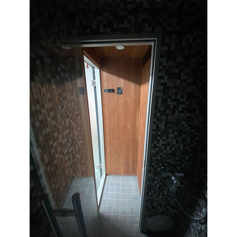 KUUT sauna interior, view from steam room