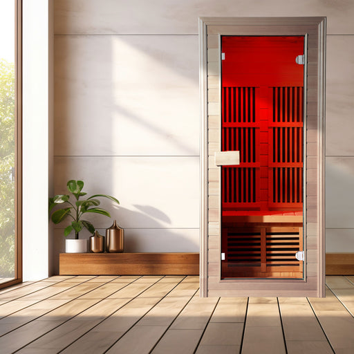 Insignia KY004 1 person infrared sauna, front view
