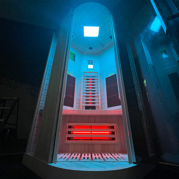 Insignia KY003 sauna, low angle view