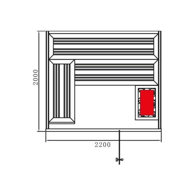 Fonteyn Luxor 220 Black Stone 4 Person Indoor Sauna