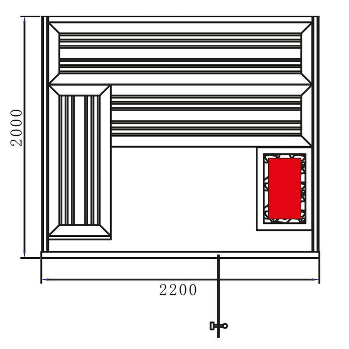 Fonteyn Luxor 220 white stone sauna, exterior view