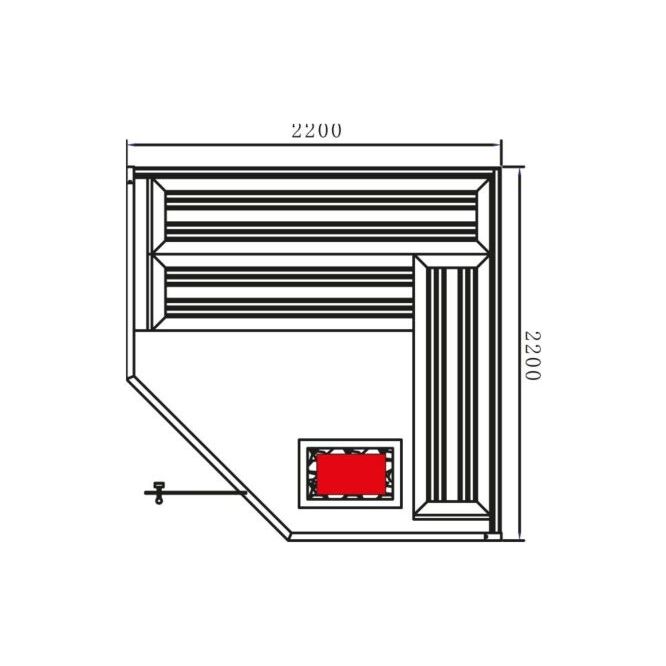 Fonteyn Marriott 220 White Stone 6 Person Indoor Sauna