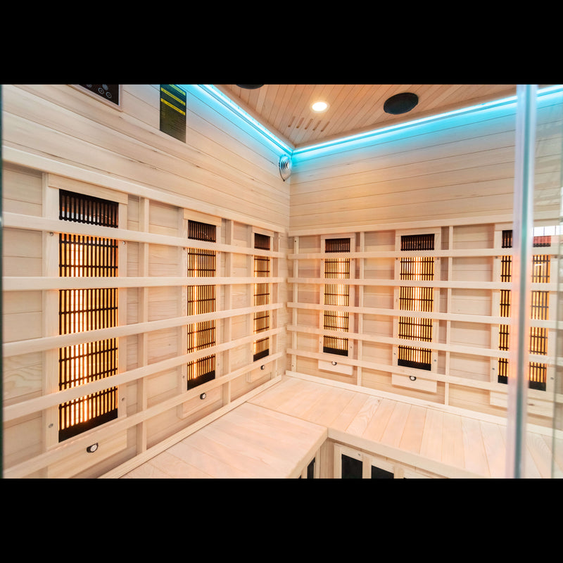 Miracle 4 person Infrared corner sauna with LED lighting