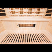 4 person miracle sauna interior with a heating element