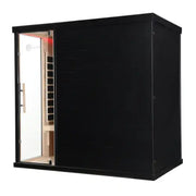 Black infrared premium 4 person sauna with glass door
