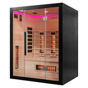 UK lux 3 person far infrared sauna with pink lights