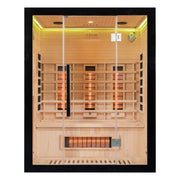 Miracle sauna 3 person Infrared sauna with wooden interior and glowing lights