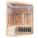 Miracle far Infrared corner sauna with wooden interior and glass door 