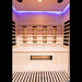 4 person Infrared sauna with wooden interior and LED lighting