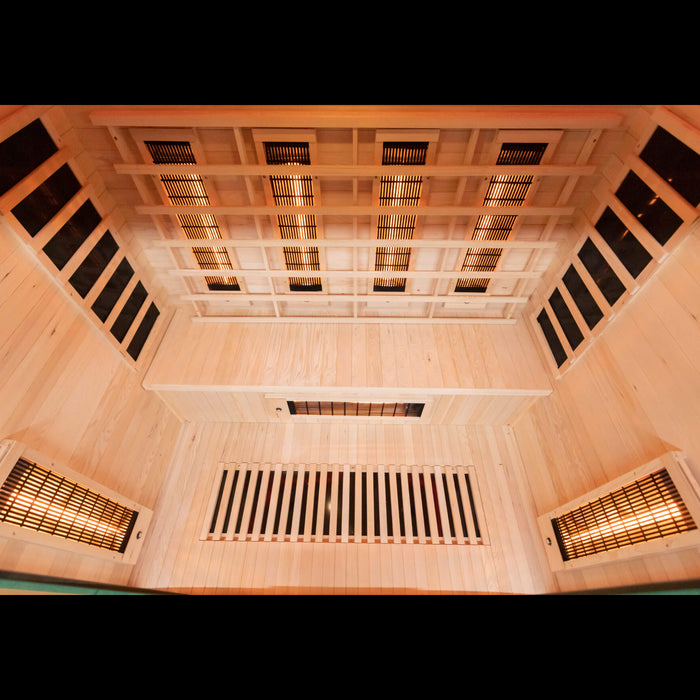 miracle 4 person far infrared sauna interior with heater panels 