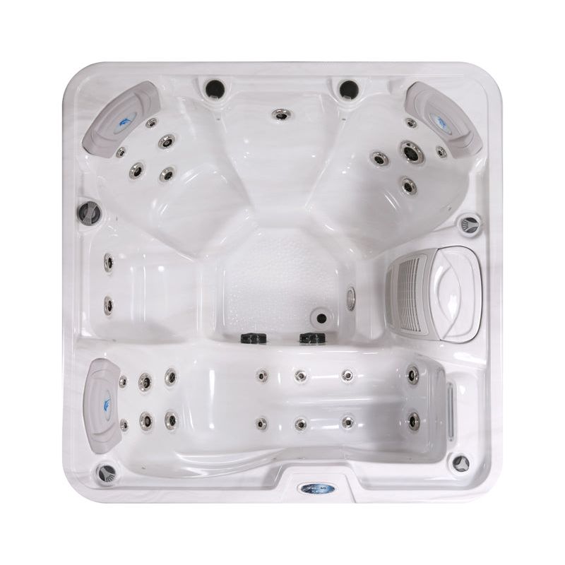 North River Spas Elk River 5 person hot tub with 27 jets, front view