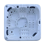 North River Spas Hydro 5 person hot tub with 102 jets, front view