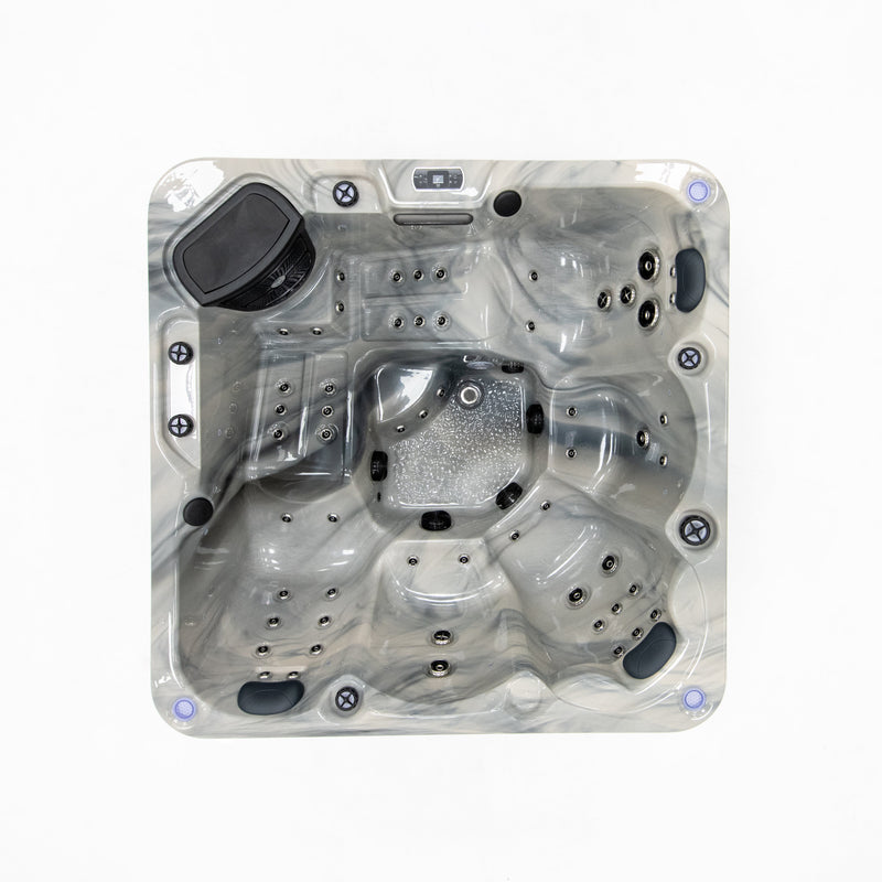 Hawaii hot tub, angled view