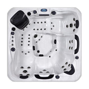 Rhodes hot tub, angled view