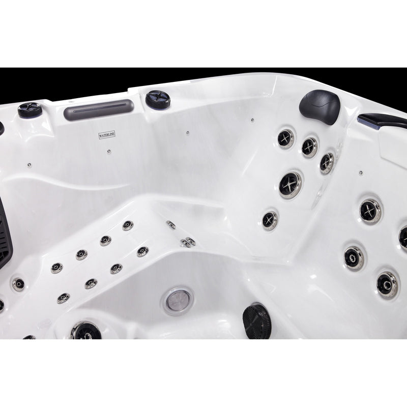 Rhodes hot tub interior seating and jets