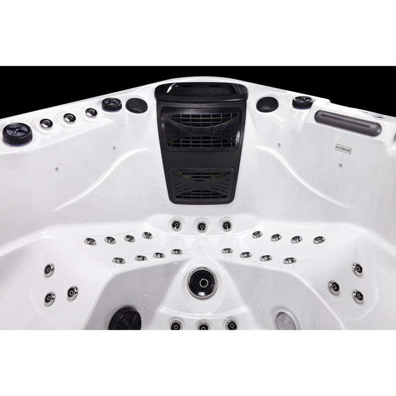 Rhodes hot tub, side view