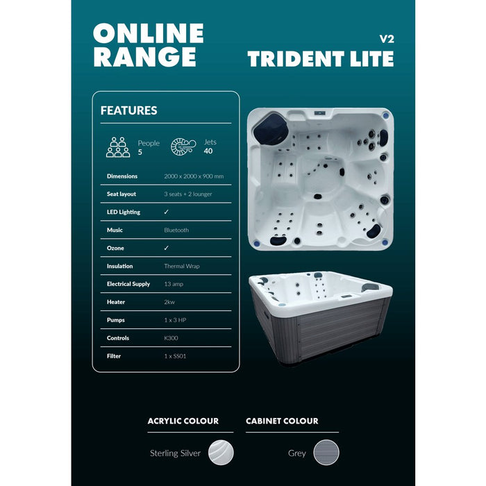 Trident Lite V2 Hot Tub With 40 Jets, 5 Person