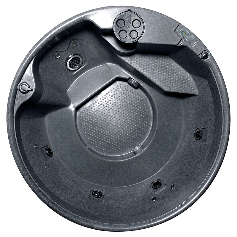 Bird's eye view of the RotoSpa QuatroSpa 6 person hot tub showing seating and jet layout