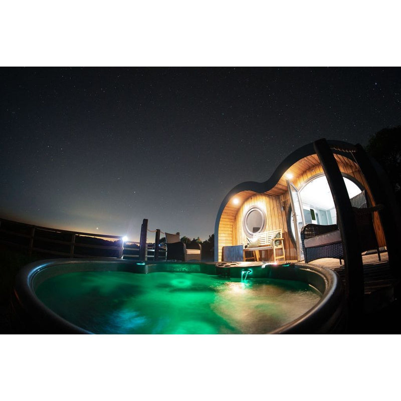 RotoSpa QuatroSpa 6 person hot tub installed in a customer's garden