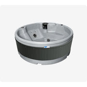 RotoSpa QuatroSpa 6 person hot tub in light grey with grey panels